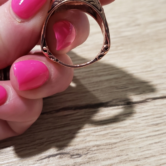 Men's 14k Rose Gold Plated White Sapphire ring - Picture 9 of 15